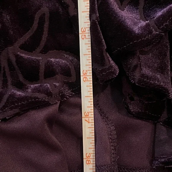 Calvin Klein Purple Velvet Floral Wrap Hi-Low Dress 10 Party Cocktail Career - Picture 4 of 15